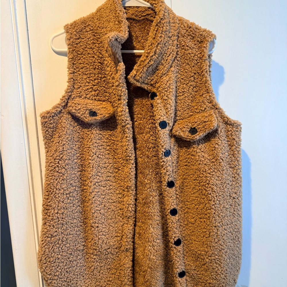 Cozy Brown Sherpa Vest
